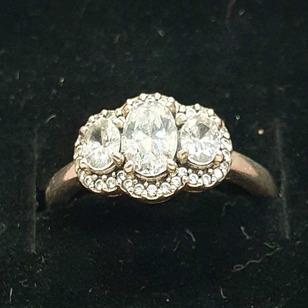 Pandora Pandora Three Stone Vintage Ring size J boxed Own4Less